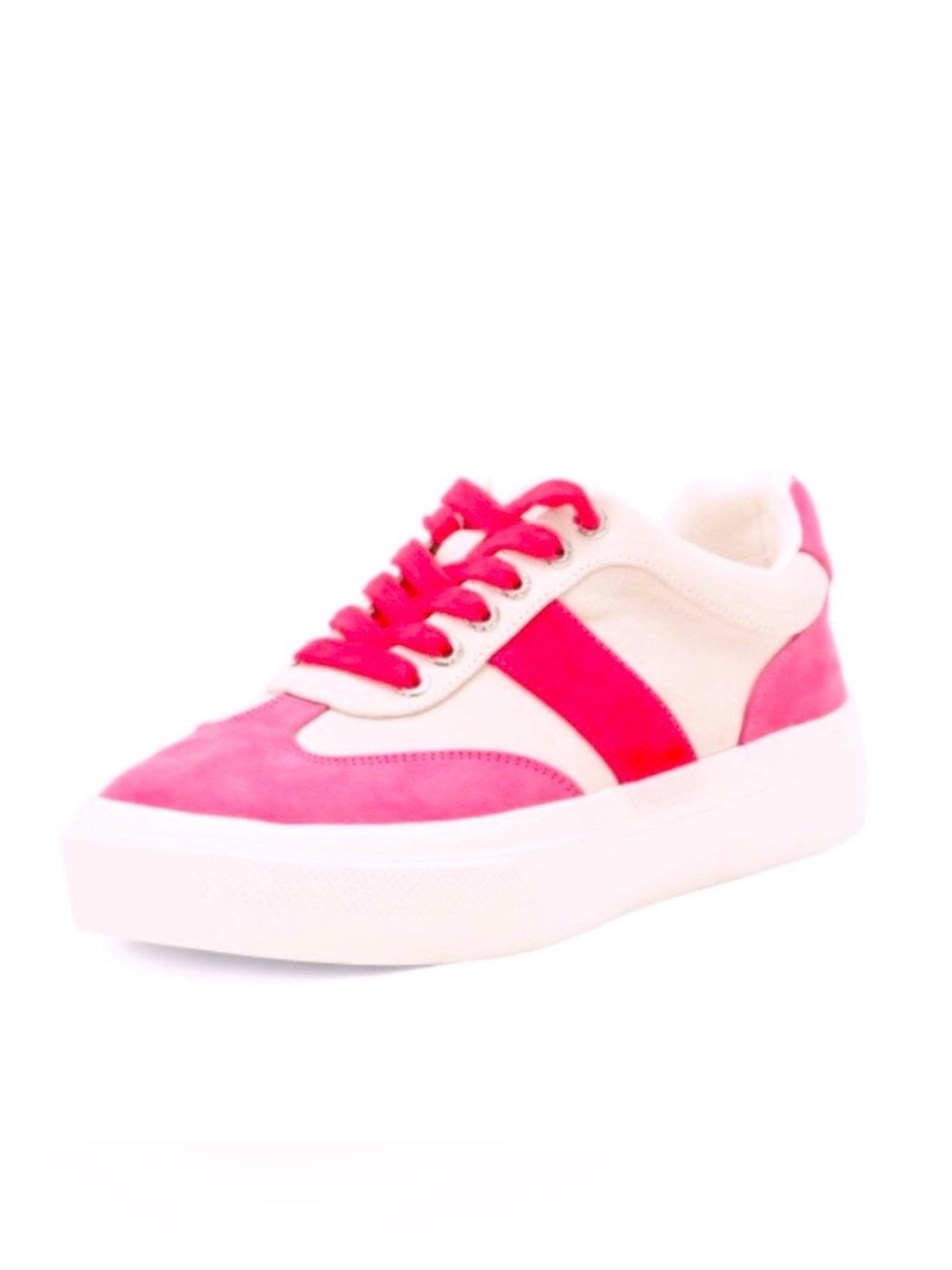 NWT J/SLIDES GABLE Pink/White Faux Suede Sneaker